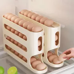 Enchimento automático Egg Storage Rack, geladeira Egg Storage Rack, corrediça de rolamento automática, enfeite de frango, casa, 3/4 camadas - loja online