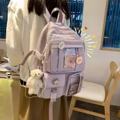 Impermeável Multifuncional Nylon Mochila, Grande Capacidade Saco De Escola, Teenage Book Bag, Travel Bag, Adolescente