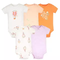Baby Boy e Girl's Summer Macacões, Bodysuit Toddler, 100% Algodão, Conjunto de Roupas Recém-nascidas, Macacão Infantil, 6-24 Meses, 5Pcs por Lote na internet