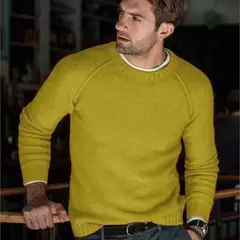 Casual Slim Fit masculino malha camisola, o-pescoço malhas, pulôver monocromático, outono, inverno, conforto, novo, S-3XL - comprar online