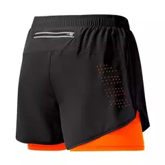 Calção de corrida de camada dupla de secagem rápida masculina, fitness, preto, esporte, treino, musculação, calça curta, novo - Wolf Magazine