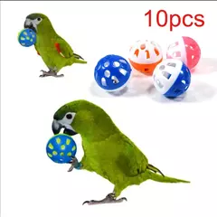 10 pçs animal de estimação papagaio brinquedo colorido oco rolamento sino bola pássaro brinquedo periquito cockatiel papagaio mastigar gaiola brinquedos divertidos suprimentos para pássaros de estimação