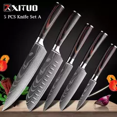 XITUO-Laser Damasco Padrão Facas de Cozinha Set, Faca Chef, Ultra-Sharp, Santoku, Cutelo, Corte, Utilidade, Fruta, 1-10pcs - comprar online