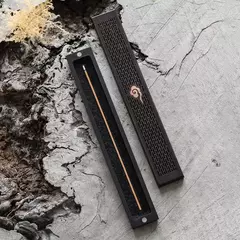 Caixa de queimador de incenso criativa artesanal, suporte de madeira preto, artesanato chinês tradicional, presente para casa e escritório