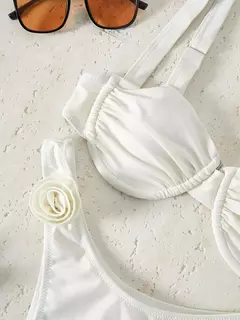Maiô feminino em X, conjunto de biquíni branco, moda praia estilo coreano, maiô vermelho, moda praia, conjunto de 2 peças, 2024 - Wolf Magazine