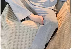 Pijama masculino com gola em o listrado, pijamas de algodão penteado, lounges plus size, outono e inverno, maduro na moda, novo, L a 6XL, 2020 - comprar online