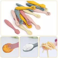 3 pçs colher de silicone garfo para utensílios de bebê conjunto alimentação comida criança aprender a comer treinamento garfo macio talheres utensílios de mesa das crianças - Wolf Magazine