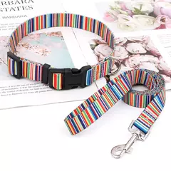 Cute Puppy Dog Collar e conjunto de trela, ajustável cães e gatos colarinho impresso, andando Leash chumbo, colar chihuahua, osso impressão - Wolf Magazine