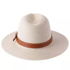 Chapéu Panamá de palha natural de aba larga para homens e mulheres, proteção UV, Fedora, chapéu de sol, verão de praia, atacado, tamanho grande, 56-58, 59-60cm, novo - loja online