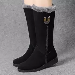 Botas de inverno de alta qualidade botas de inverno para mulheres 2022 botas de inverno para mulheres grossas meados de bezerro de pelúcia botas planas de neve zip moda botas de mujer - loja online