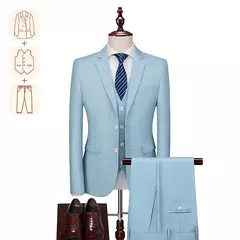Terno casual de negócios masculino para casamentos, blazer genuíno, colete e calças, grande e alto, colete slim fit, calças de vestido, tamanho EUA - comprar online