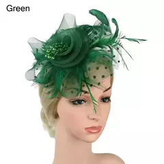 Chapéu Fascinator para Mulheres, Tea Party Headband, Coquetel De Casamento Malha, Penas De Flores, Grampo De Cabelo - comprar online