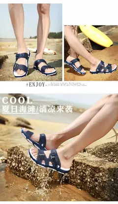 Sandálias Peep Toe antiderrapantes duráveis para homens, chinelos de praia ao ar livre, calçados casuais, verão, novos