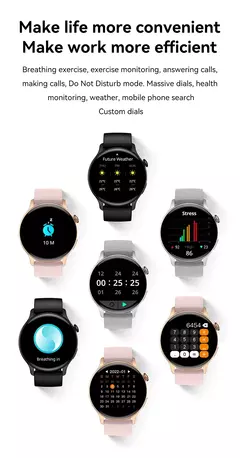 Smartwatch True AMOLED para mulheres, tela feminina, sempre mostrar a hora, 466x466 HD, rastreador de saúde, chamadas de voz, smartwatch para Xiaomi, 2024 - loja online