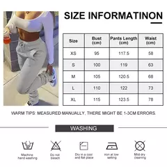 Calça espessa com renda de cintura alta feminina, monocromática, casual, esporte, corrida, estudante, outono, inverno, moda - comprar online