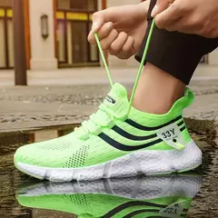 Sapatilhas esportivas de malha leve respirável masculina, tênis casual ao ar livre, tênis preto, corrida atlética, tênis para caminhada - Wolf Magazine