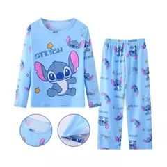 Conjunto de pijamas de manga comprida infantil, Winnie the Pooh Desenhos animados, Mickey e Minnie, menino e menina