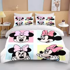 Imagem do Disney-Minnie Mouse Impresso Conjunto de Cama para Crianças e Adultos, Capa de Edredão, Consolador, Fronha, Rosa, Rei, Amor, Desenhos Animados, Meninos, Meninas, Adultos, Presente