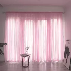 Cortinas transparentes de tule para sala de estar, cortina transparente para janela, haste de bolso, painel de quarto, decoração de tecido