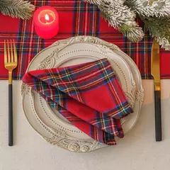 Classic Scottish Tartan Plaid Cloth Guardanapos, casa, hotel, decoração de mesa de jantar, Natal, 40x40cm, 4pcs por conjunto, 2023