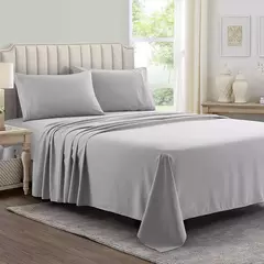 Imagem do Battilo-Cama de casal Set Sheets, folha plana com Pillowscaso, Luxo Cooling, King and Queen, cama de tamanho completo, 4 PCs
