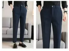 Calça de waffle masculina, calça de negócios masculina de casamento e social, vestido de baile e festa, preto e branco, nova moda, 2024 - comprar online
