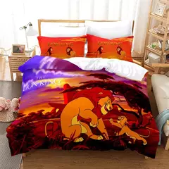 Disney O Rei Leão Simba Conjunto de cama para crianças, capa de edredão para menino, decoração do quarto, capa de edredão, presente