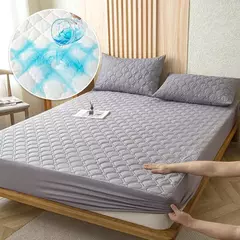 Capa de colchão grossa impermeável, protetor antiderrapante, tampa de cama macia para a pele, lavável à máquina, king e queen size - comprar online
