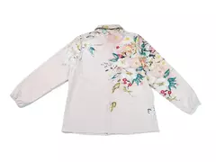 Camisa de botão feminina com estampa de linha, blusas elegantes, primavera e verão, roupas femininas plus size, preto e branco, 2024 - comprar online