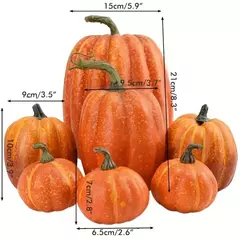 Imagem do 7 pçs abóbora outono decoração ao ar livre laranja espuma plástico falso abóbora artificial halloween colheita festival casa decoração de mesa
