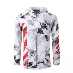 Imagem do Camisa de pesca com capuz manga longa masculina, proteção UV, secagem rápida, impressão digital, impermeável, personalizada, por atacado