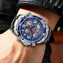 LIGE-Relógio de pulso quartzo militar masculino, relógio cronógrafo esportivo, relógio impermeável, moda de luxo, presente original, novo - Wolf Magazine