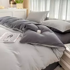 Conjunto de cama de tecido com escova de cor sólida, 2 lados, 4 peças, capa de edredom, fronha, lençol, colcha, único, queen, king size - loja online