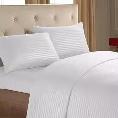 Conjunto de lençóis batilo, 4 peças, luxo, lençol e plano com fronha, conjunto de cama listrado sólido para gêmeo/completo/queen/king size - comprar online