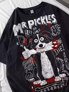 Camiseta de algodão doberman estampada feminina, tops de manga curta com o pescoço, camiseta solta macia, roupas femininas casuais, moda rua, verão - loja online