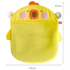 Qwz novo pato dos desenhos animados do bebê saco de malha do banheiro otário design para brinquedos de banho crianças formas animais pano areia brinquedos armazenamento net saco na internet