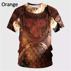 Camiseta de herói medieval masculina, impressão 3D armadura, manga curta, top design, nova moda, verão - comprar online