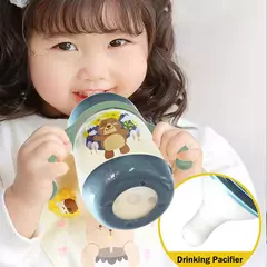 Garrafa de desenho animado para alimentação de bebês recém-nascidos, sem BPA, à prova de queda e vazamento, 240ml