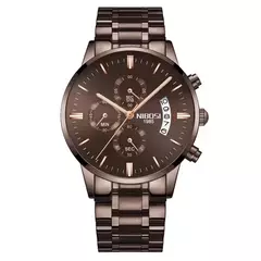 Nibosi-relógio masculino de quartzo, estilo militar, luxo, marca superior, famo