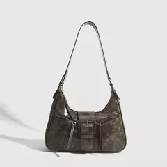 Bolsas de ombro de couro PU para mulheres, design de cinto retrô bolsas vintage pequenas femininas, bolsa transversal axilar, bolsas da moda, Y2K, 2024 na internet