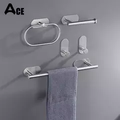Barra De Toalha De Banho 304 Toalheiros De Aço Inoxidável Toalha Anel Toalha Suporte Do Papel Higiênico Escovado Ouro Banheiro Hardware Acessórios Set - comprar online