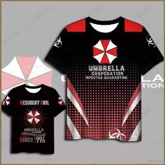 Imagem do Anime Game Resident Evil 3D Print T-shirt para homens e mulheres, tops de manga curta Hip Hop, camiseta infantil, roupas de verão, moda