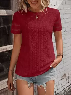 Camiseta feminina de algodão topos 2024 verão rua oco para fora simples cor sólida v camisa casual y2k t camisa branca blusa mujer moda - loja online