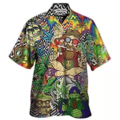 Imagem do Camisa dos homens do vintage 3D Havaiano Casual Wear Férias de praia Soltas montagem Masculina Top 2023 Dos Desenhos Animados Padrão Manga Curta Ao Ar Livre
