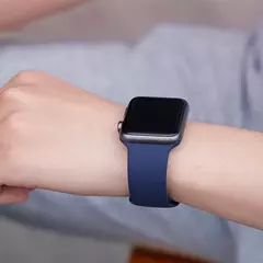 Pulseira de Silicone para Apple Watch, Banda 44mm, 40mm, 45mm, 41mm, 42mm, 38mm, 44mm, 45mm, Bracelet iWatch Series 7 SE, 3, 4, 5, 6, 8 Ultra 49mm - loja online