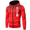 Moletom e moletom casual masculino, Moletom com zíper estampado, Casaco versátil, Exterior, Roupa esportiva para corrida, Moda