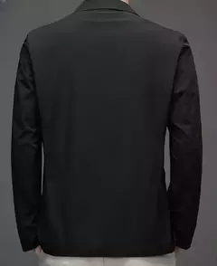 Imagem do Casaco de peito único masculino, blazer masculino grande, casaco preto, tamanho grande e grande, simples e casual, roupas de primavera e verão, novidade em 2021