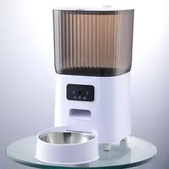 Imagem do Alimentador automático para animais de estimação, 5l, com câmera, alimentador automático para gatos, dispensador inteligente de comida para cães, temporizador wi-fi, tigela de alimentação de aço inoxidável (sem plugue 5v 2a)