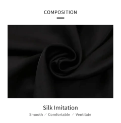 Pijama de seda gelo de mangas compridas feminino, tamanhos grandes, monocromático, casual, solto, preto, botões macios, cardigã, roupa de casa, pijamas, outono, inverno - Wolf Magazine