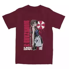 Camiseta de manga curta masculina de gola redonda 100% algodão, camisetas vintage, Biohazard 3, Jill Valentine